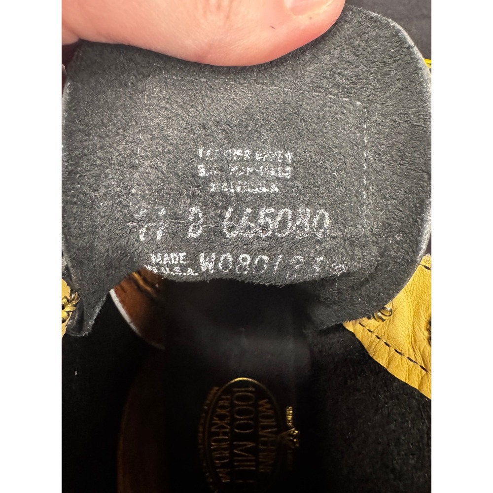 Wolverine 1000 Mile Rawlings Boots Mens‎ 11 Black Gold Glove Leather W08012 NEW - Picture 13 of 16